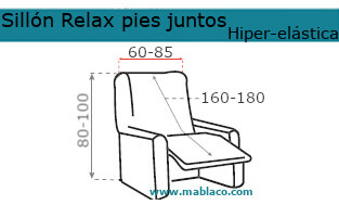 Medida Funda Sillón Relax Pies Juntos Milos Hiper-Elástica