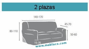 Funda De Sofa Elástica Adaptable Berta, 2 Plazas - 140 - 170 Cm