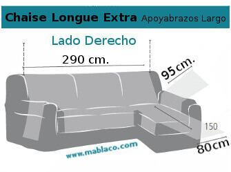 Medida Cubre Sofá Chaise Longue Extra