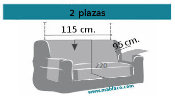 Medida Cubre Sofá 2 plazas