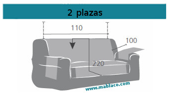 Medida Cubre Sofá 2 plazas