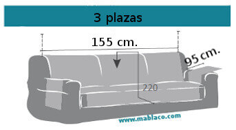 Medida Cubre Sofá 3 plazas