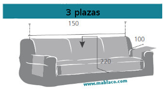 Medida Cubre Sofá 3 plazas