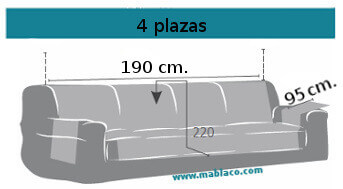 Medida Cubre Sofá 4 plazas