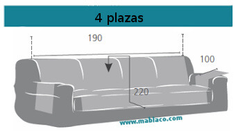 Medida Cubre Sofá 4 plazas