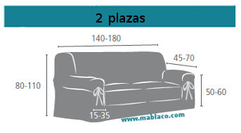 Medida Cubre Sofá 2 plazas