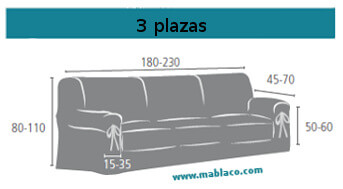 Medida Cubre Sofá 3 plazas