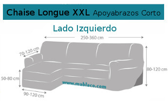 Medida Chaise Longue Roc Brazo Corto Lado Izquierdo