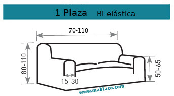 Medida Funda Sofá 1 plaza Milos