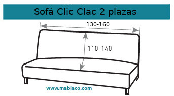 Funda Sofá Clic Clac 2 plazas