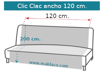 Medida Funda Sofá Clic Clac ancho 120 cm