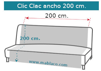 Medida Funda Sofá Clic Clac ancho 200 cm