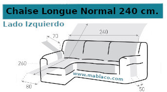 Medida Chaise Longue Normal 240 cm