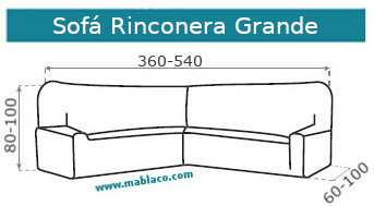 Medida Funda de Sofá elástica Rinconera
